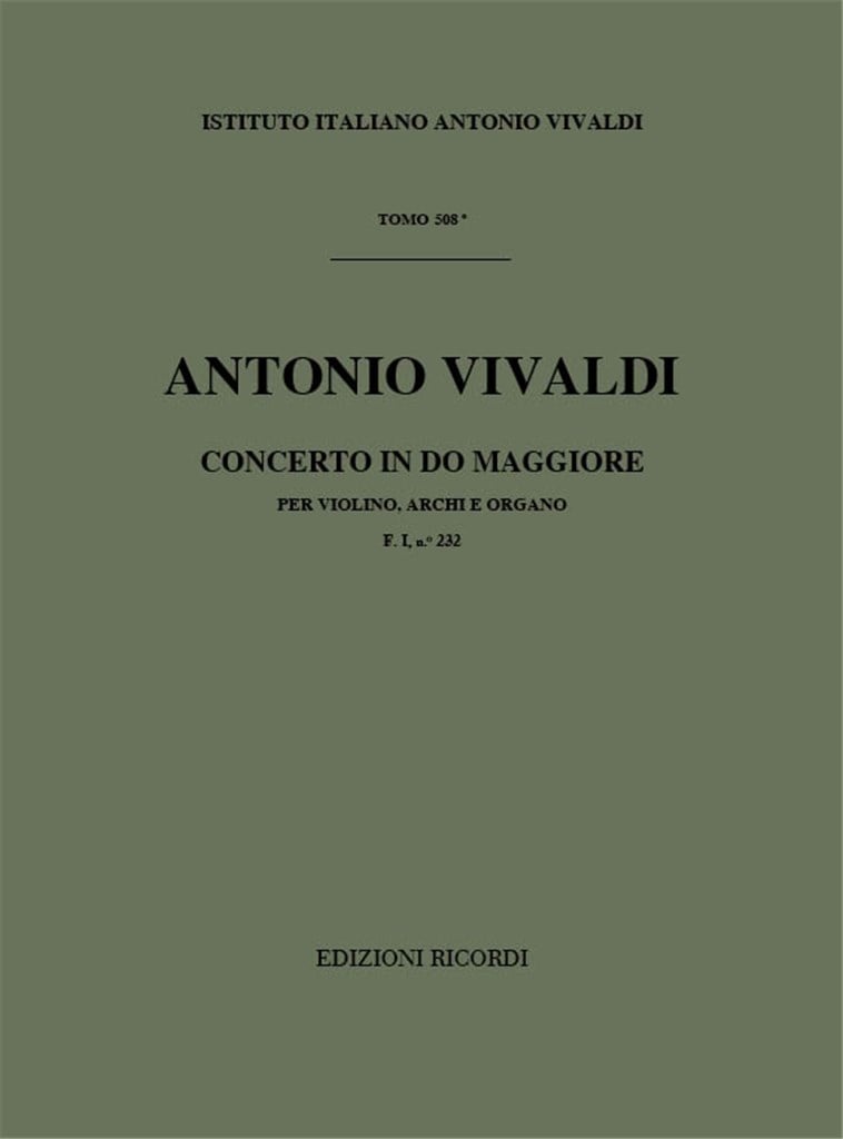 Concerti Per Vl., Archi E B.C.: In Do Rv 175